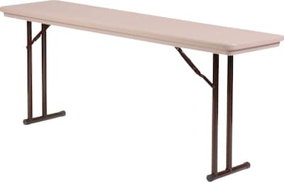 Fixed-Height Brown Folding Table