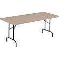Correll® 24D x 48L Heavy Duty Plastic Folding Table; Mocha Granite Top