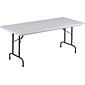 Correll® 30"D x 72"L Heavy Duty Plastic Folding Table; Gray Granite Top