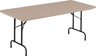 Correll® 30D x 96L Heavy Duty Plastic Folding Table; Mocha Granite Top