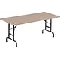 Correll® 24"D x 48"L Heavy Duty Adjustable Height Plastic Folding Table; Mocha Granite Top