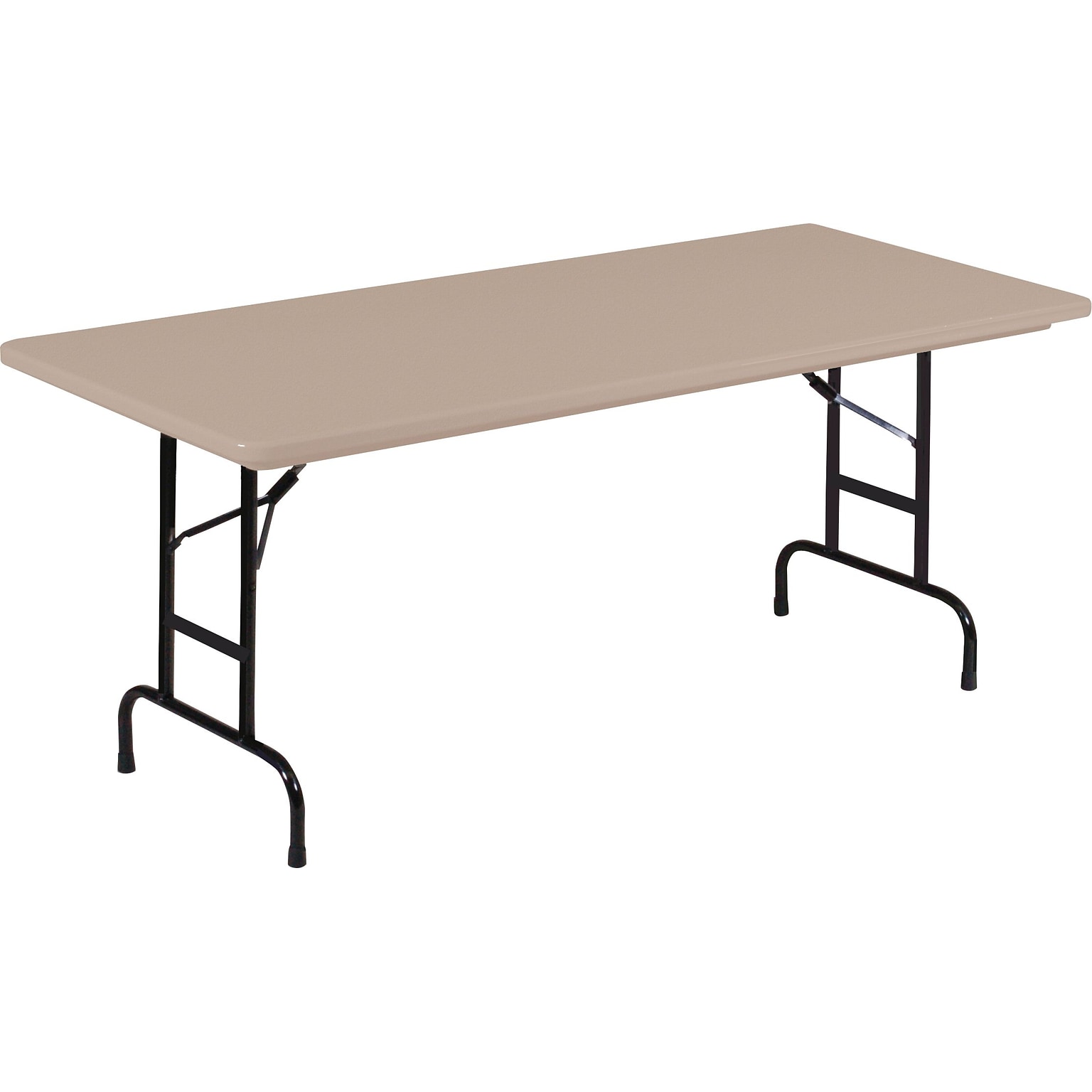 Correll® 24D x 48L Heavy Duty Adjustable Height Plastic Folding Table; Mocha Granite Top