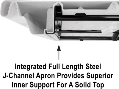 Correll® 24"D x 48"L Heavy Duty Adjustable Height Plastic Folding Table; Gray Granite Top