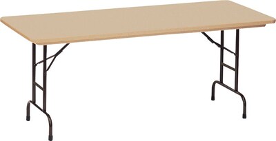 Correll® 30D x 60L Heavy Duty Adjustable Height Plastic Folding Table; Mocha Granite Top
