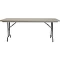 Correll® 30D x 72L Heavy Duty Adjustable Height Plastic Folding Table; Gray Granite Top