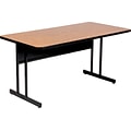 Correll® 24D x 36L Desk Height Heavy Duty Work Station; Medium Oak High Pressure Laminate Top