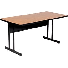 Correll® 24D x 36L Desk Height Heavy Duty Work Station; Medium Oak High Pressure Laminate Top