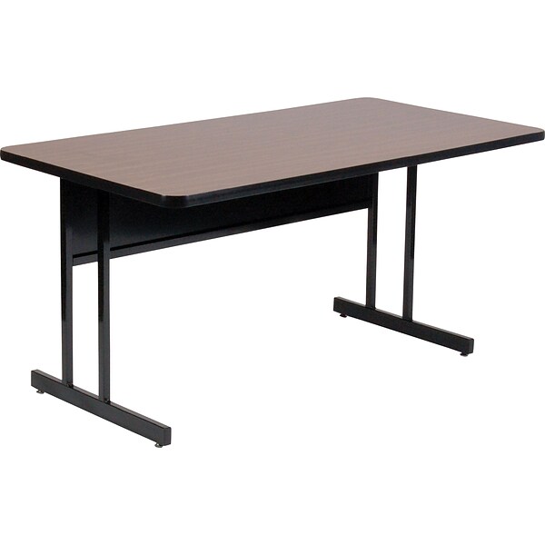 Correll® 24D x 36L Desk Height Heavy Duty Work Station; Walnut High Pressure Laminate Top