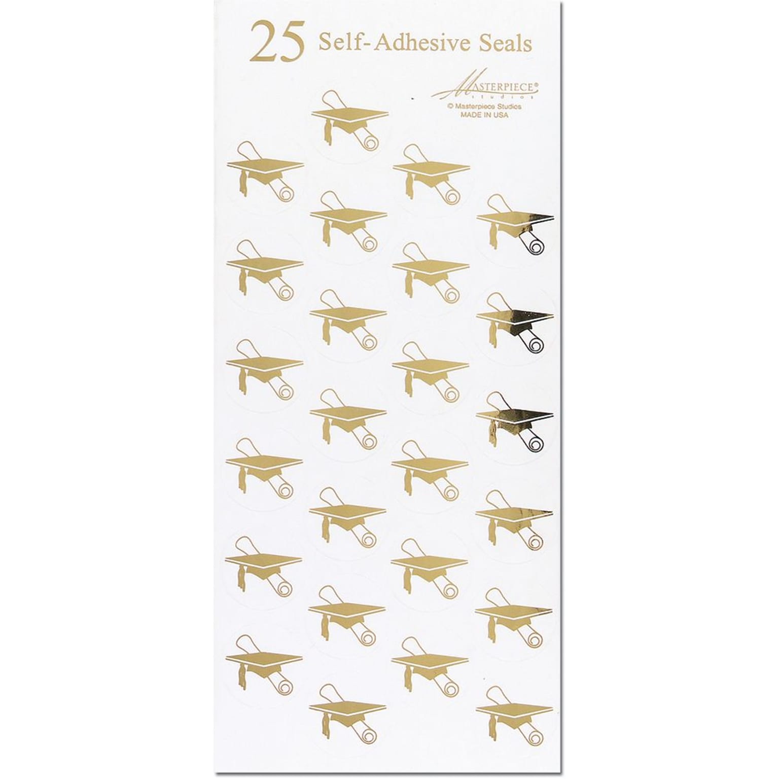 Great Papers! Gold Grad Hat Seal, 50/Pack (9882076PK2)