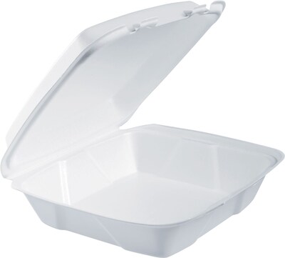 Dart® Square Foam Carry-Out Containers 9”, White, 200/Carton (90HT1R) (90HT1R)