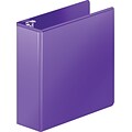 Heavy Duty D-Ring View Binder W/extra Durable Hinge, 3 Capacity, Purple