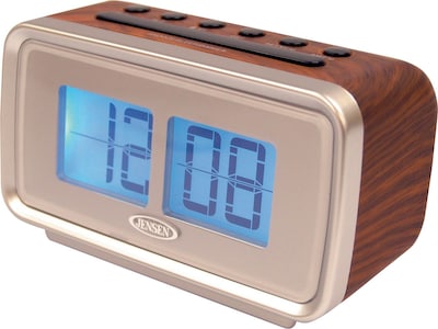 Jensen AM/FM Dual Alarm Digital Retro Flip Clock Radio