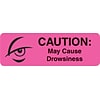 Medical Medication Instruction Labels, May Cause Drowsiness, Pink, 0.5 x 1.5 inch, 500 Labels