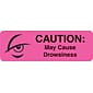 Medical Medication Instruction Labels, May Cause Drowsiness, Pink, 0.5 x 1.5 inch, 500 Labels