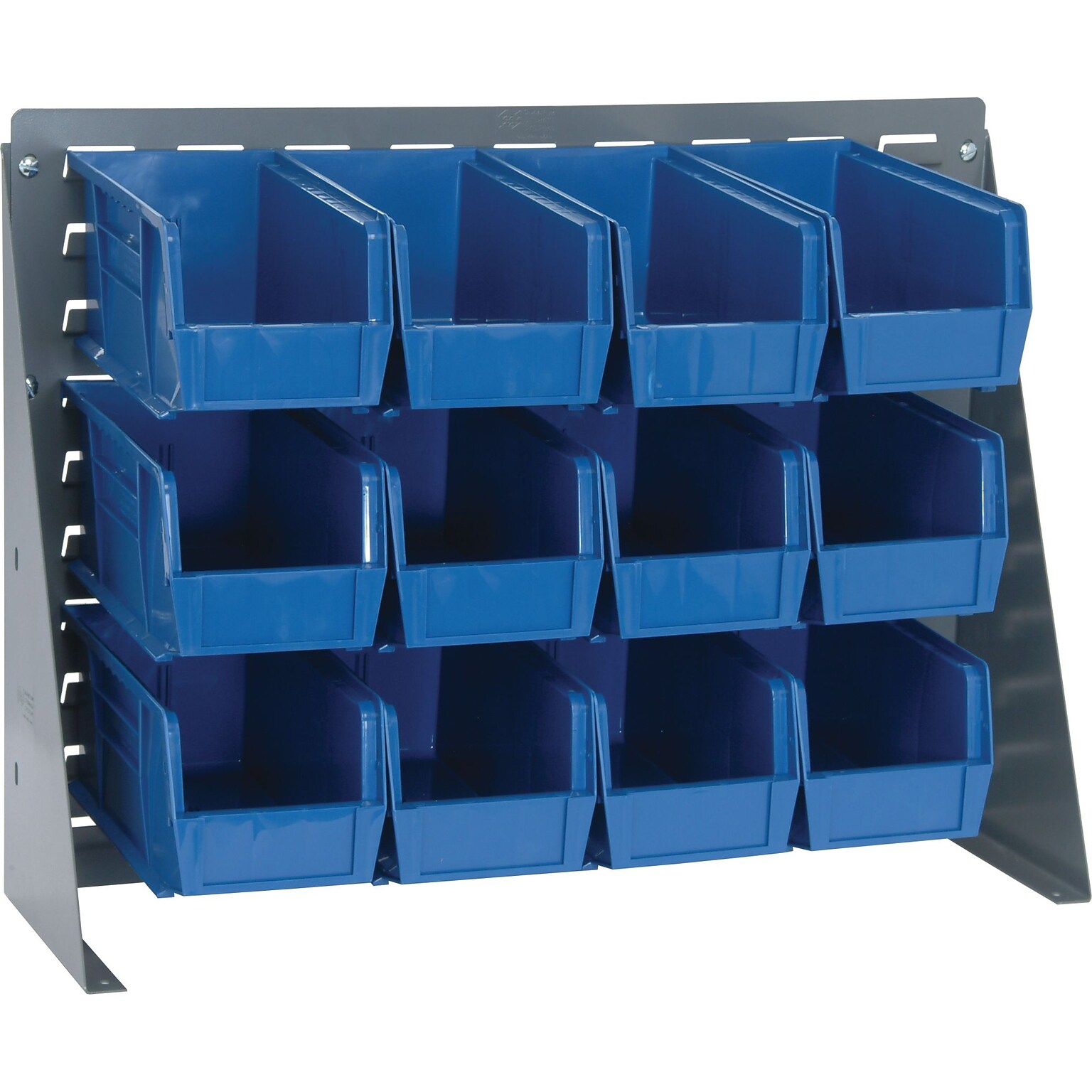 Quantum Storage Systems 27 x 8 x 21 Bench Racks With Bins, Blue, 12/Carton (QBR2721-230-12B)