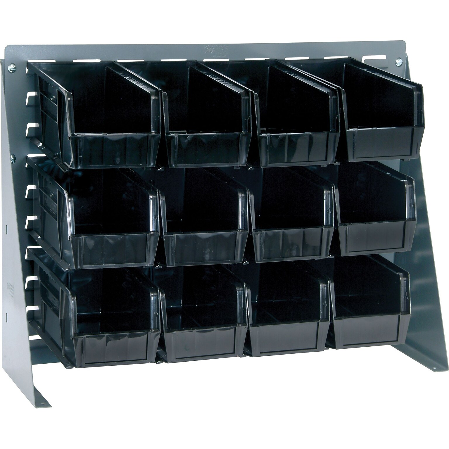 Quantum Storage Systems 27 x 8 x 21 Bench Racks With Bins, Black, 12/Carton (QBR2721-23012BK)