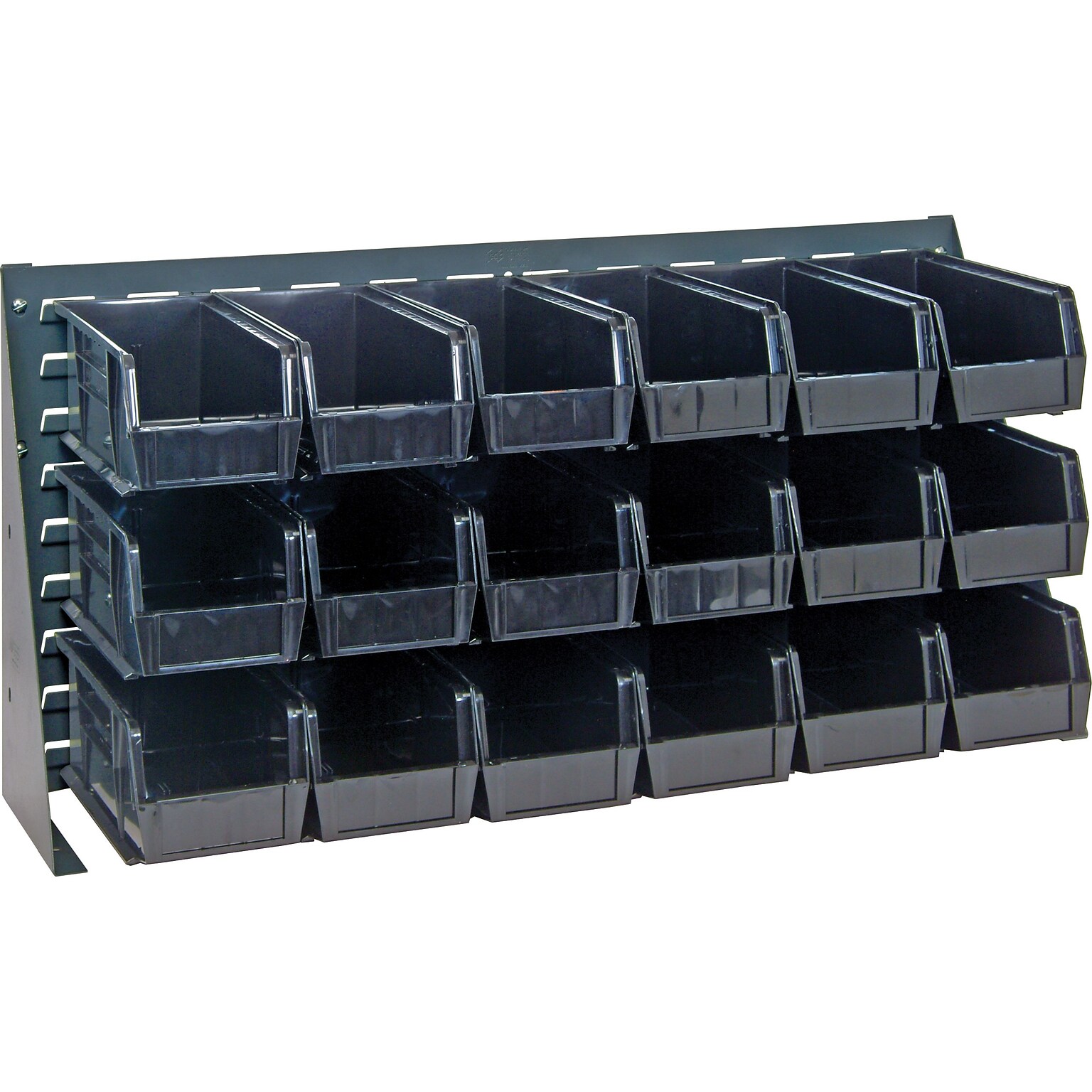 Quantum Storage Systems 36 x 8 x 19 Bench Racks With Bins, Black, 18/Carton (QBR3619-23018BK)