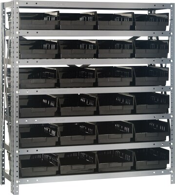 Quantum Storage Systems 18 x 36 x 39 Shelf Bins Unit, Black (1839-108-Bk)