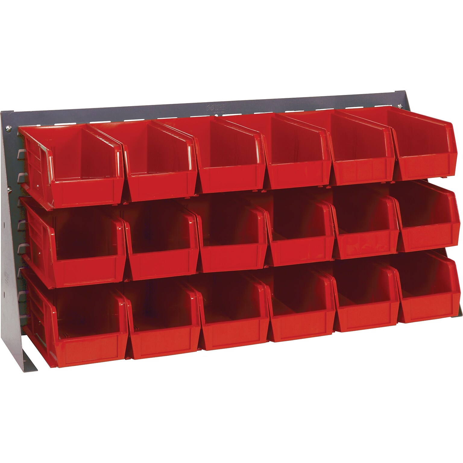 Quantum Storage Systems 36 x 8 x 19 Bench Racks With Bins, Red, 18/Carton (QBR3619-230-18R)