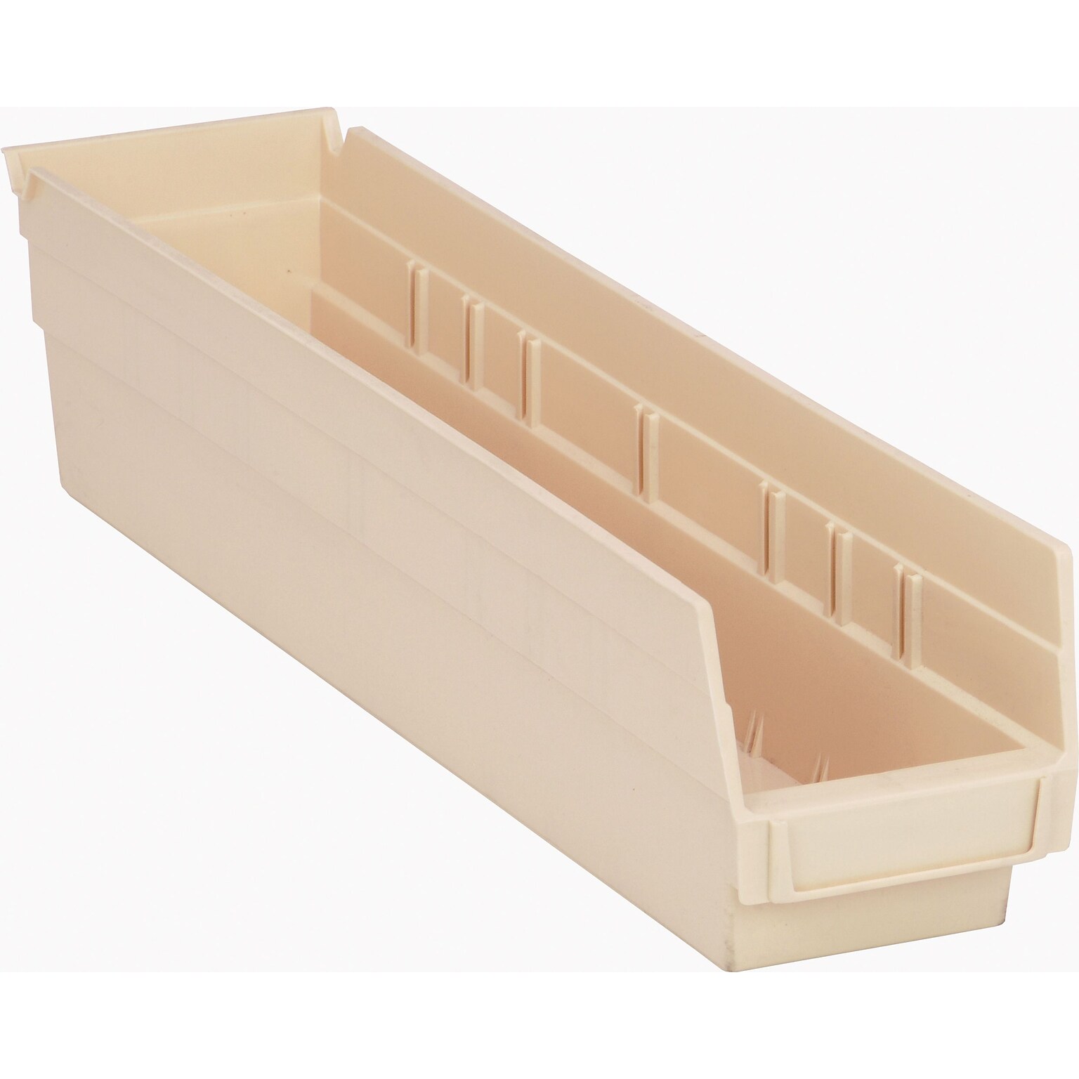 Quantum Storage Systems 17-7/8 x 4-1/8 x 4 Economy Shelf Bins, Ivory, 20/Carton (QSB103IVCS)