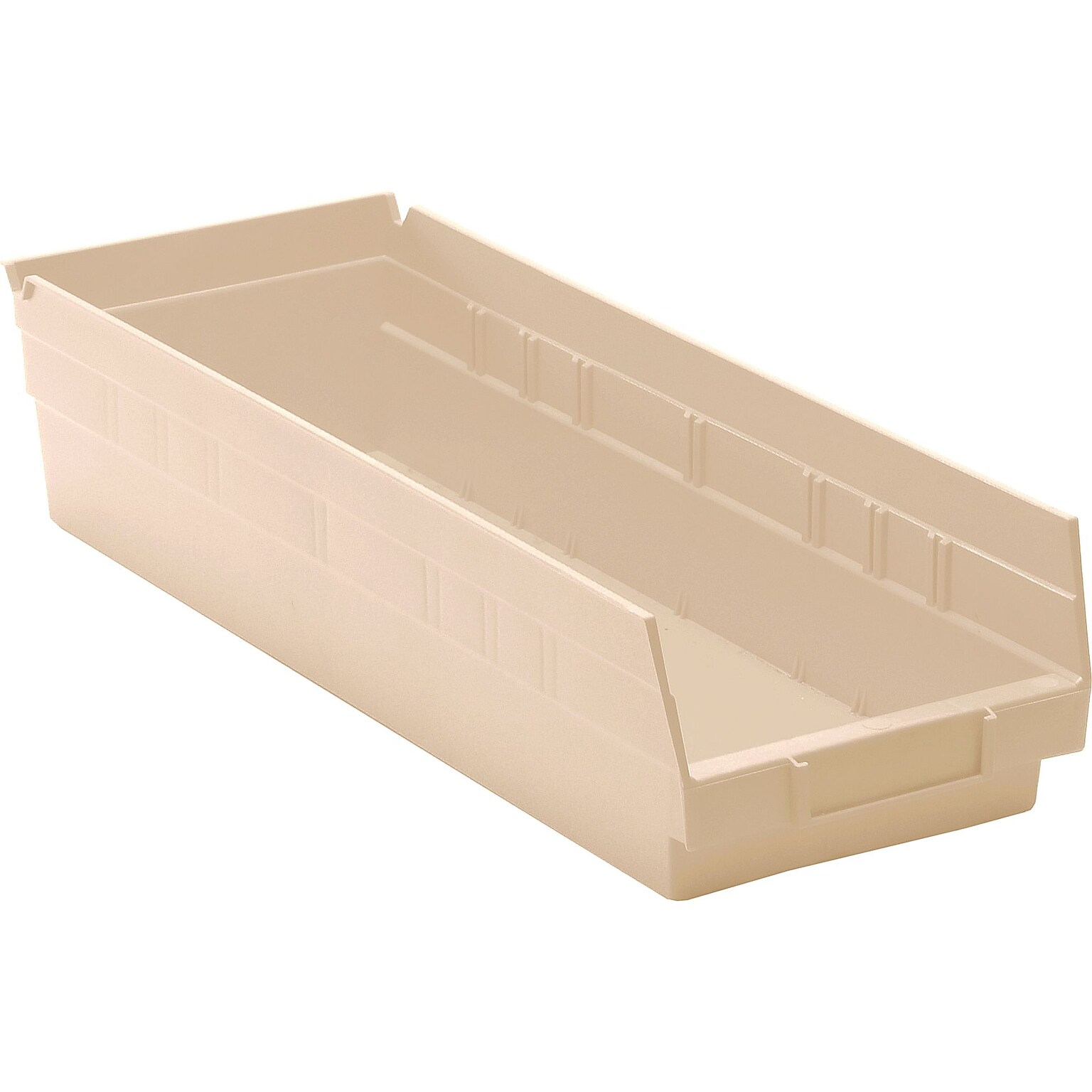 Quantum Storage Systems 17-7/8 x 6-5/8 x 4 Economy Shelf Bins, Ivory, 20/Carton (QSB104IVCS)