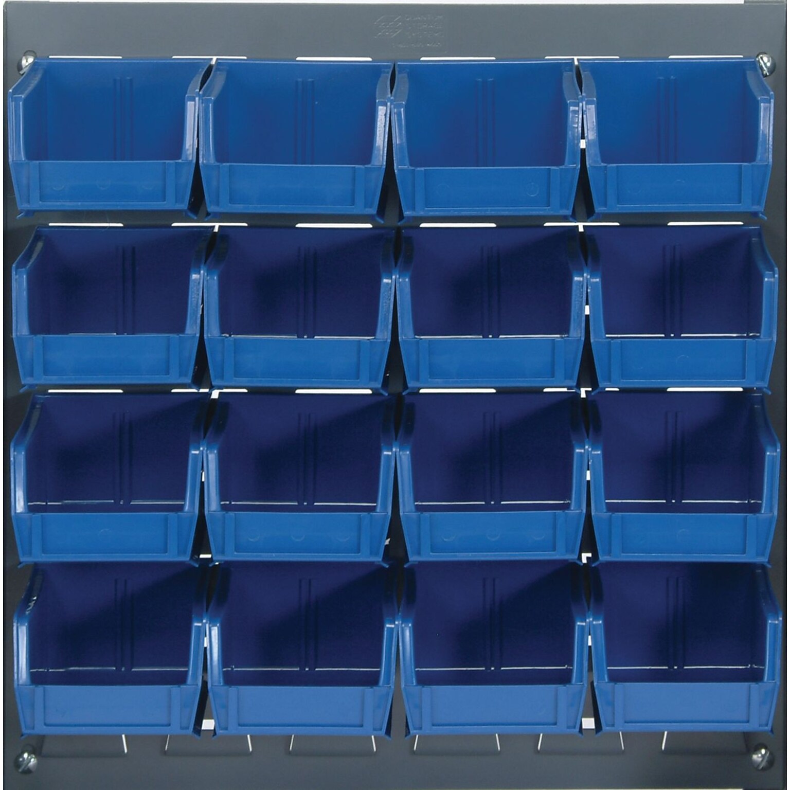 Quantum Storage Systems 18L x 19H Louvered Panels With Bins, Blue, 16/Carton (QLP1819-220-16B)