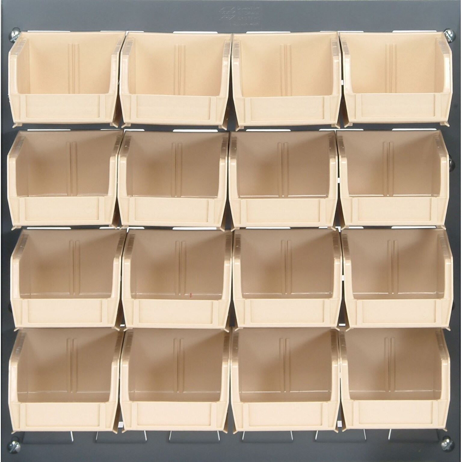 Quantum Storage Systems 18L x 19H Louvered Panels With Bins, Ivory, 16/Carton (QLP-1819-21016I)