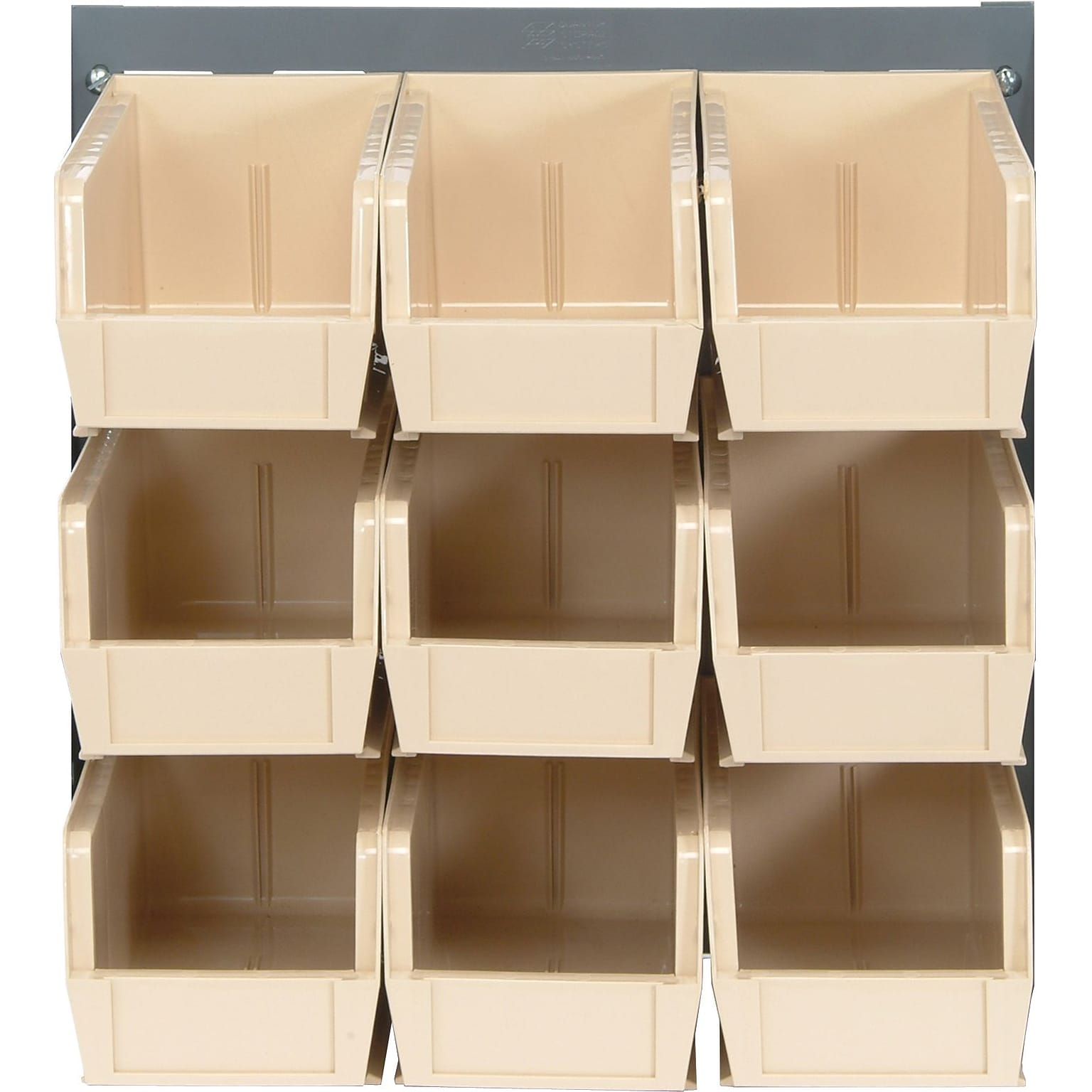 Quantum Storage Systems 18L x 19H Louvered Panels With Bins, Ivory, 9/Carton (QLP-1819-230-9I)