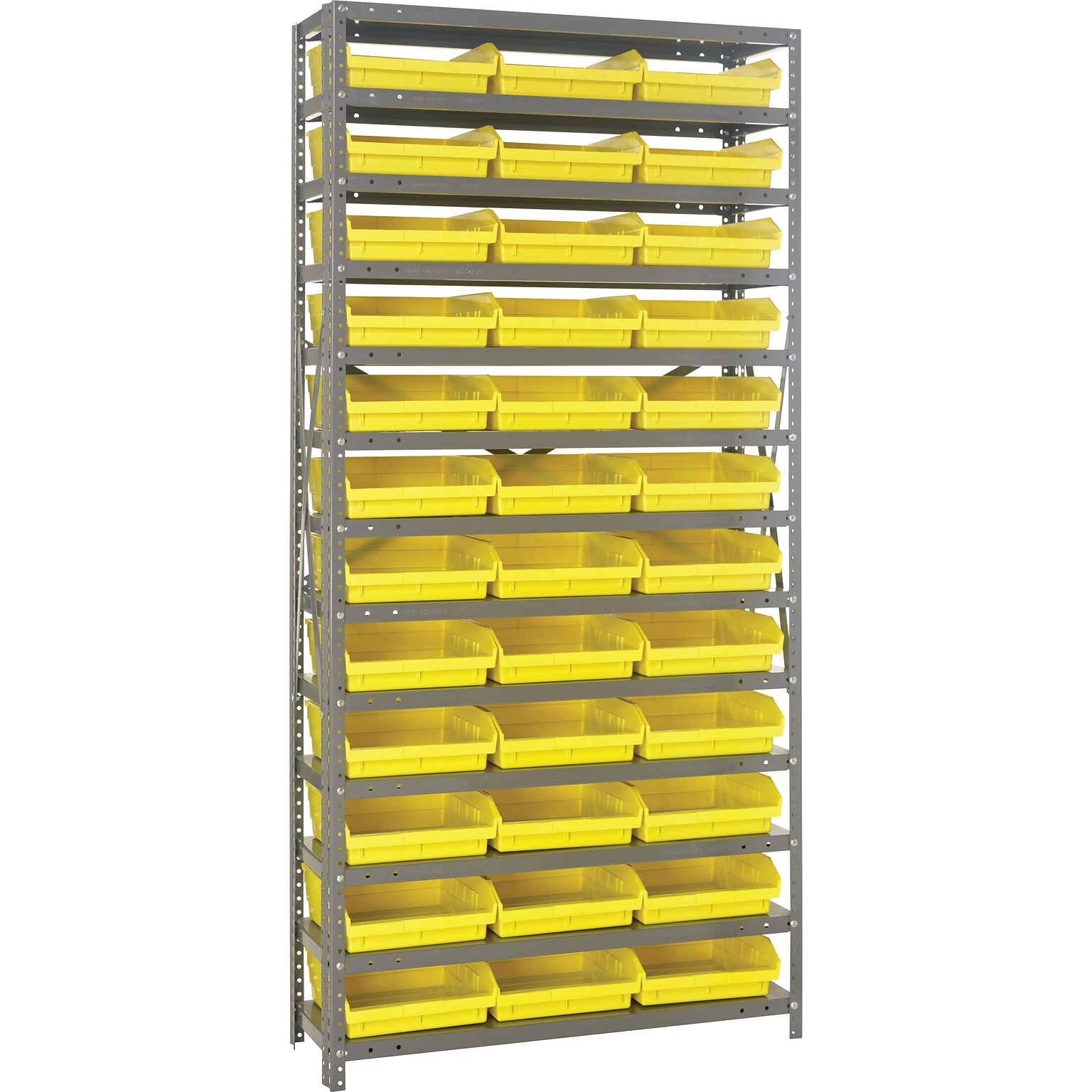 Quantum Storage Systems Shelf Bin Unit, 12 x 36 x 75, Yellow, 36/Carton (1275-109-Y)