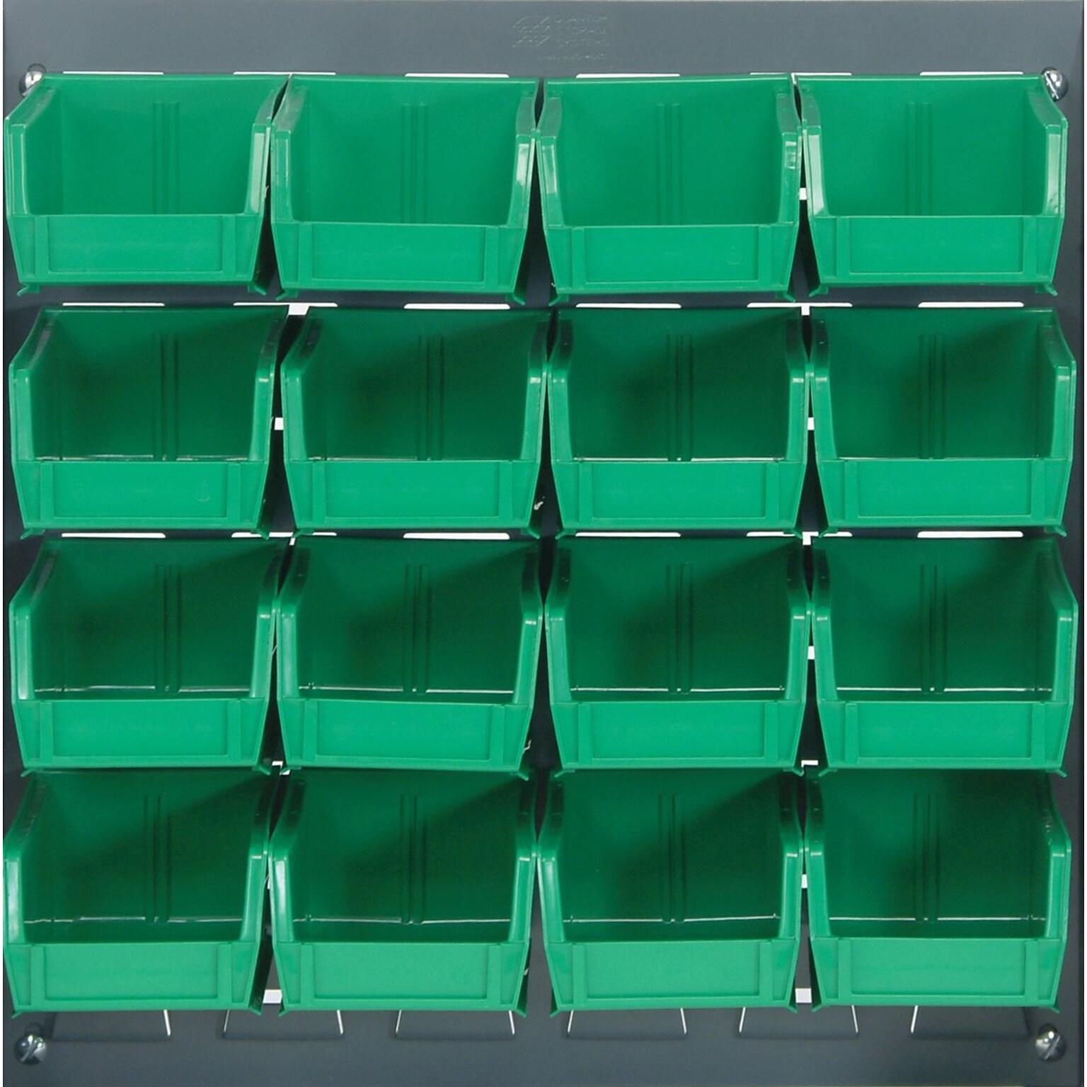 Quantum Storage Systems 18L x 19H Louvered Panels With Bins, Green, 16/Carton (QLP1819-220-16G)