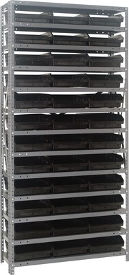 Quantum Storage Systems Shelf Bin Unit 12 x 36 x 75, Black (1275-109-Bk)