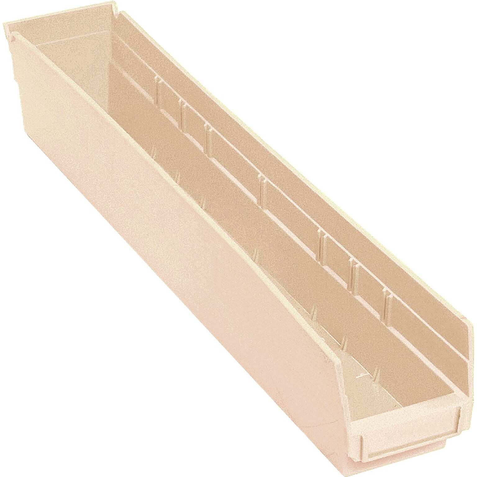 Quantum Storage Systems 23-5/8 x 4-1/8 x 4 Economy Shelf Bins, Ivory, 16/Carton (QSB105IVCS)