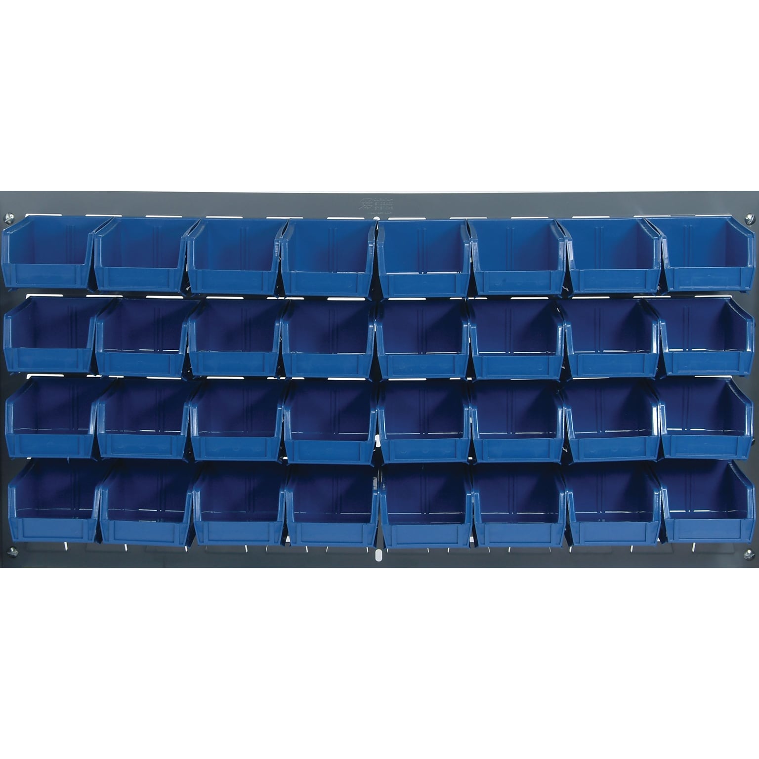 Quantum Storage Systems 36L x 19H Louvered Panels With Bins, Blue, 32/Carton (QLP3619-210-32B)