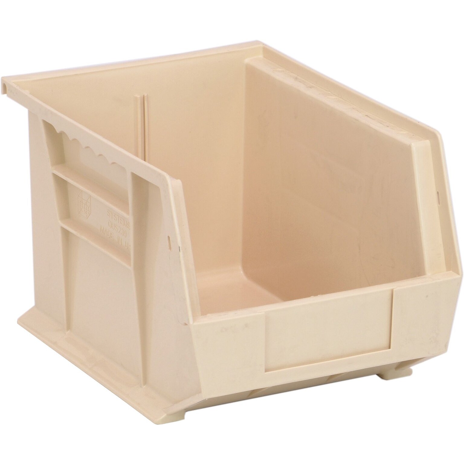 Quantum Storage Systems 10-3/4 x 8-1/4 x 7 Ultra Stack and Hang Bins, Ivory, 6/Carton (QUS239IVCS)