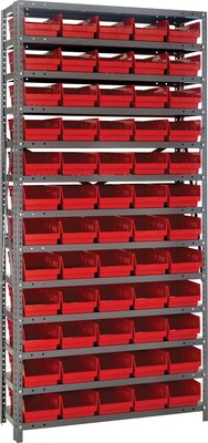 Quantum Storage Systems 18 x 36 x 75 Shelf Bin Unit, Red (1875-104-R)