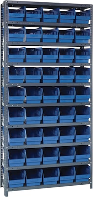 Quantum Storage Systems Shelf Bin Unit 18 x 36 x 75, Black (1875-104-Bk)
