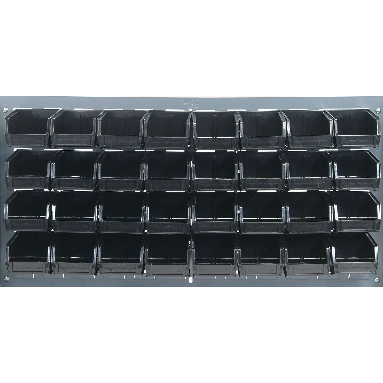 Quantum Storage Systems 36L x 19H Louvered Panels With Bins, Black, 32/Carton (QLP3619-22032BK)