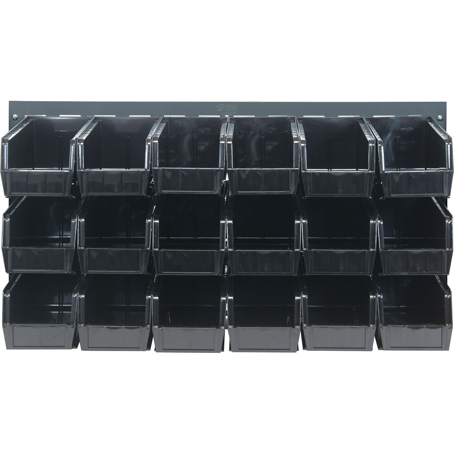 Quantum Storage Systems 36L x 19H Louvered Panels With Bins, Black, 18/Carton (QLP3619-23018BK)