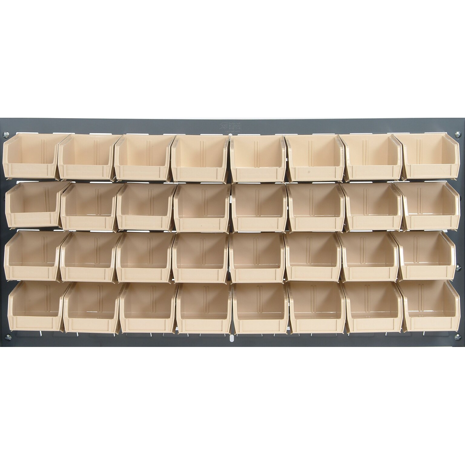 Quantum Storage Systems 36L x 19H Louvered Panels With Bins, Ivory, 32/Carton (QLP3619-210-32I)