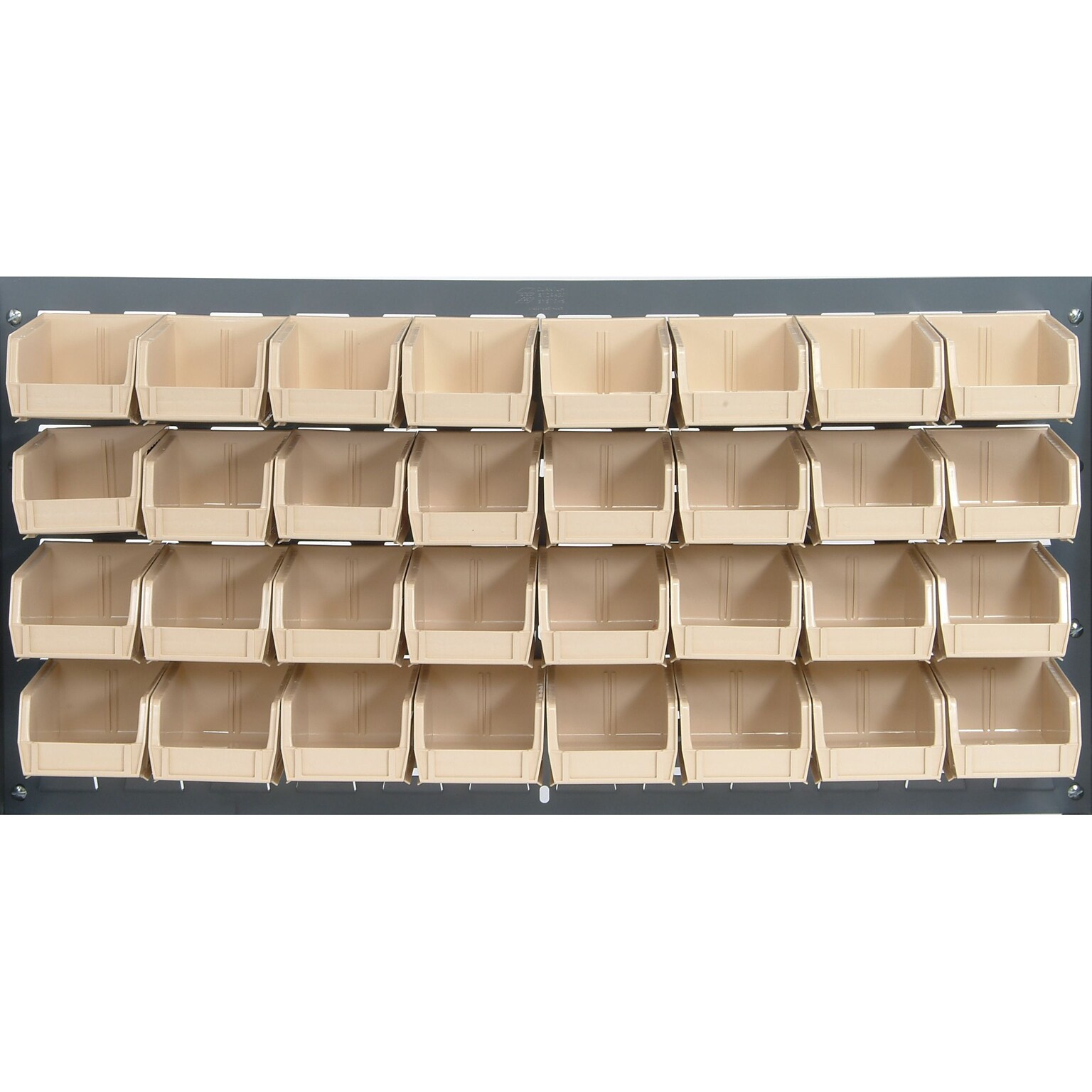 Quantum Storage Systems 36L x 19H Louvered Panels With Bins, Ivory, 32/Carton (QLP3619-220-32I)