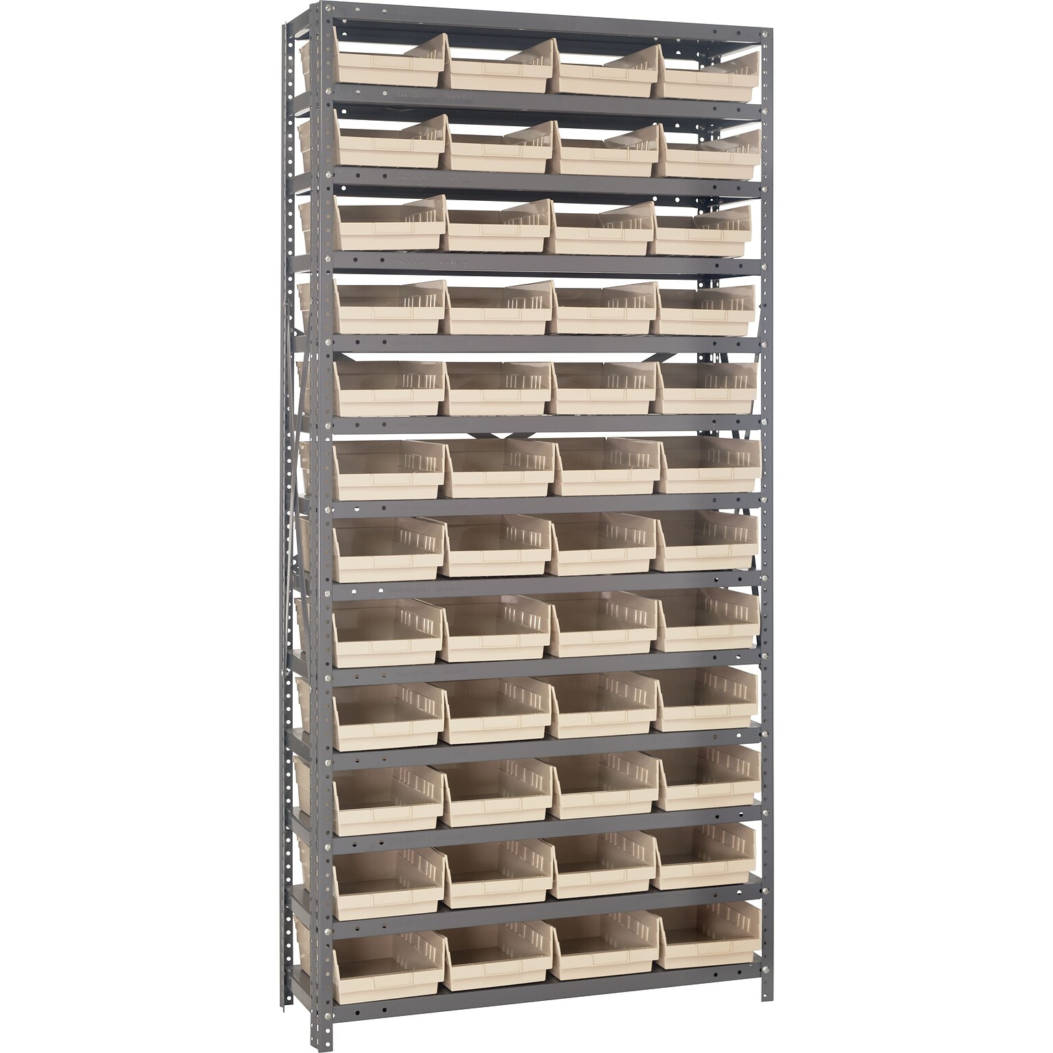 Quantum Storage Systems Shelf Bin Unit 18 x 36 x 75, Ivory, 48/Carton (1875-108-I)