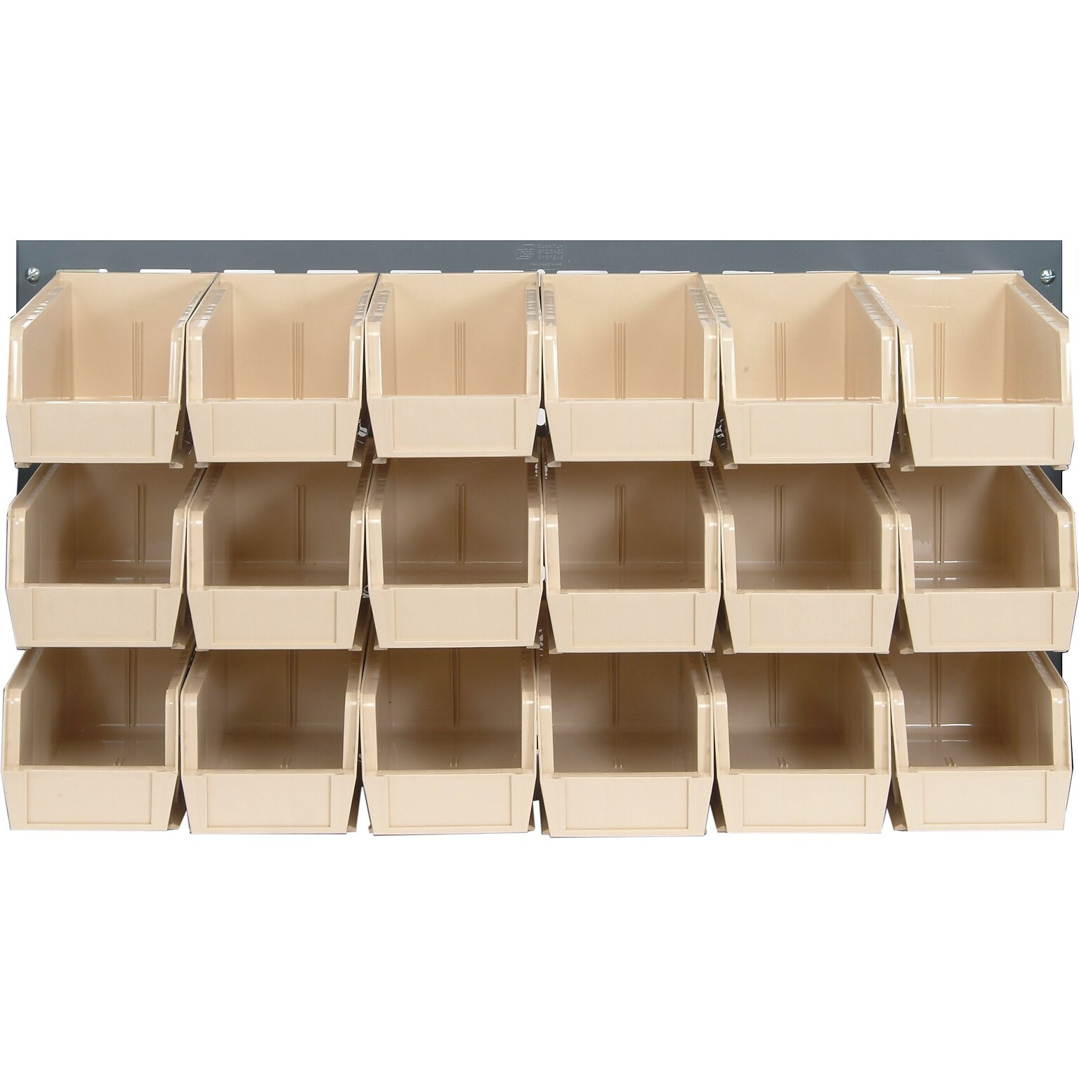 Quantum Storage Systems 36L x 19H Louvered Panels With Bins, Ivory, 18/Carton (QLP3619-230-18I)