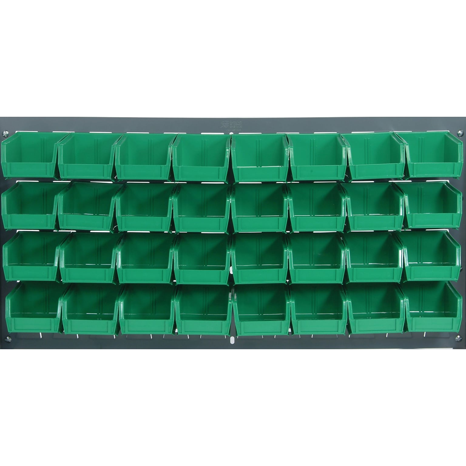 Quantum Storage Systems 36L x 19H Louvered Panels With Bins, Green, 32/Carton (QLP3619-220-32G)