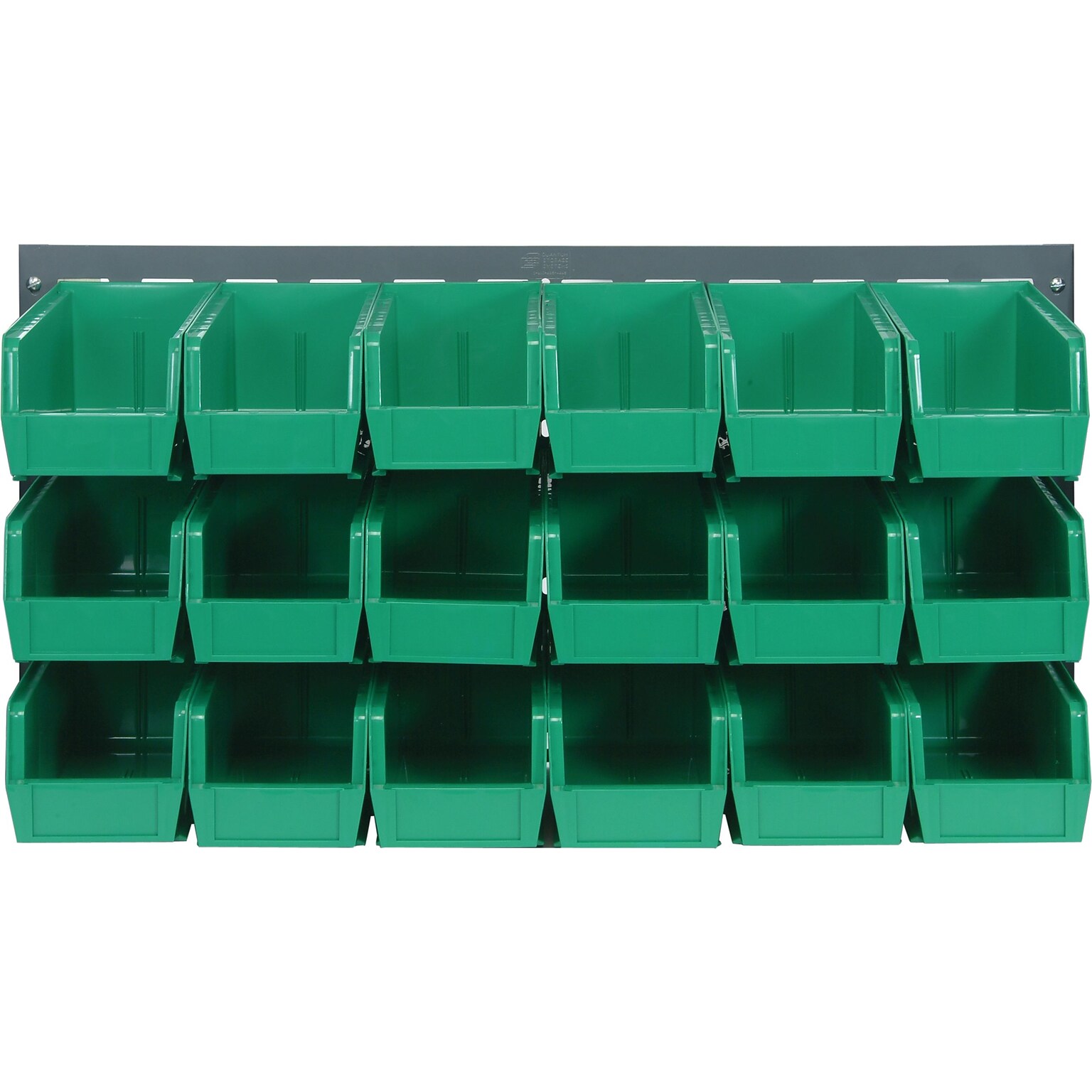 Quantum Storage Systems 36L x 19H Louvered Panels With Bins, Green, 18/Carton (QLP3619-230-18G)