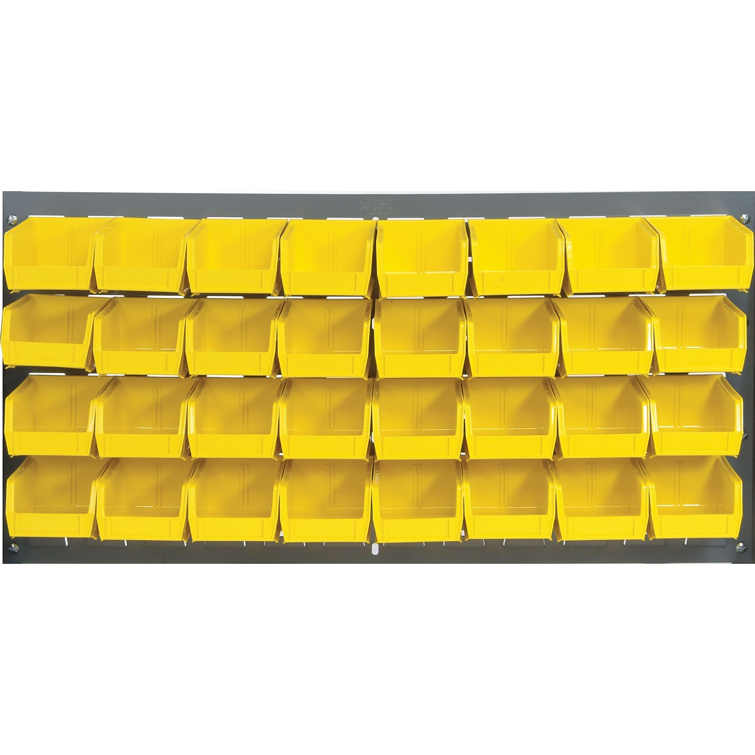 Quantum Storage Systems 36L x 19H Louvered Panels With Bins, Yellow, 32/Carton (QLP3619-210-32Y)