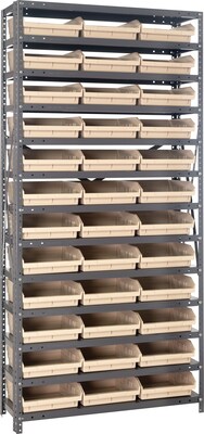 Quantum Storage Systems 18 x 36 x 75 Shelf Bin Unit, Ivory (1875-110-I)