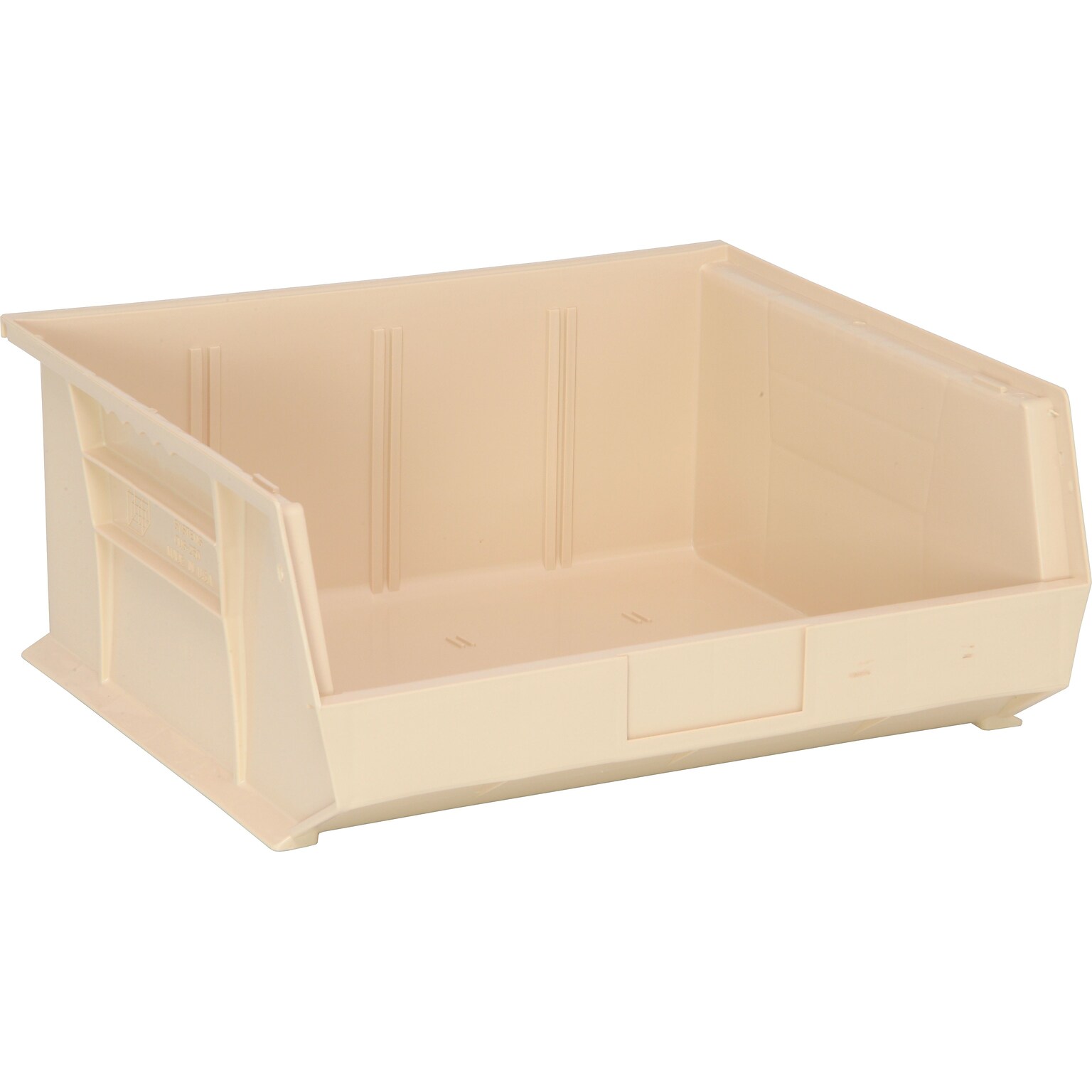 Quantum Storage Systems 14-3/4 x 16-1/2 x 7 Ultra Stack and Hang Bins, Ivory, 6/Carton (QUS250IVCS)