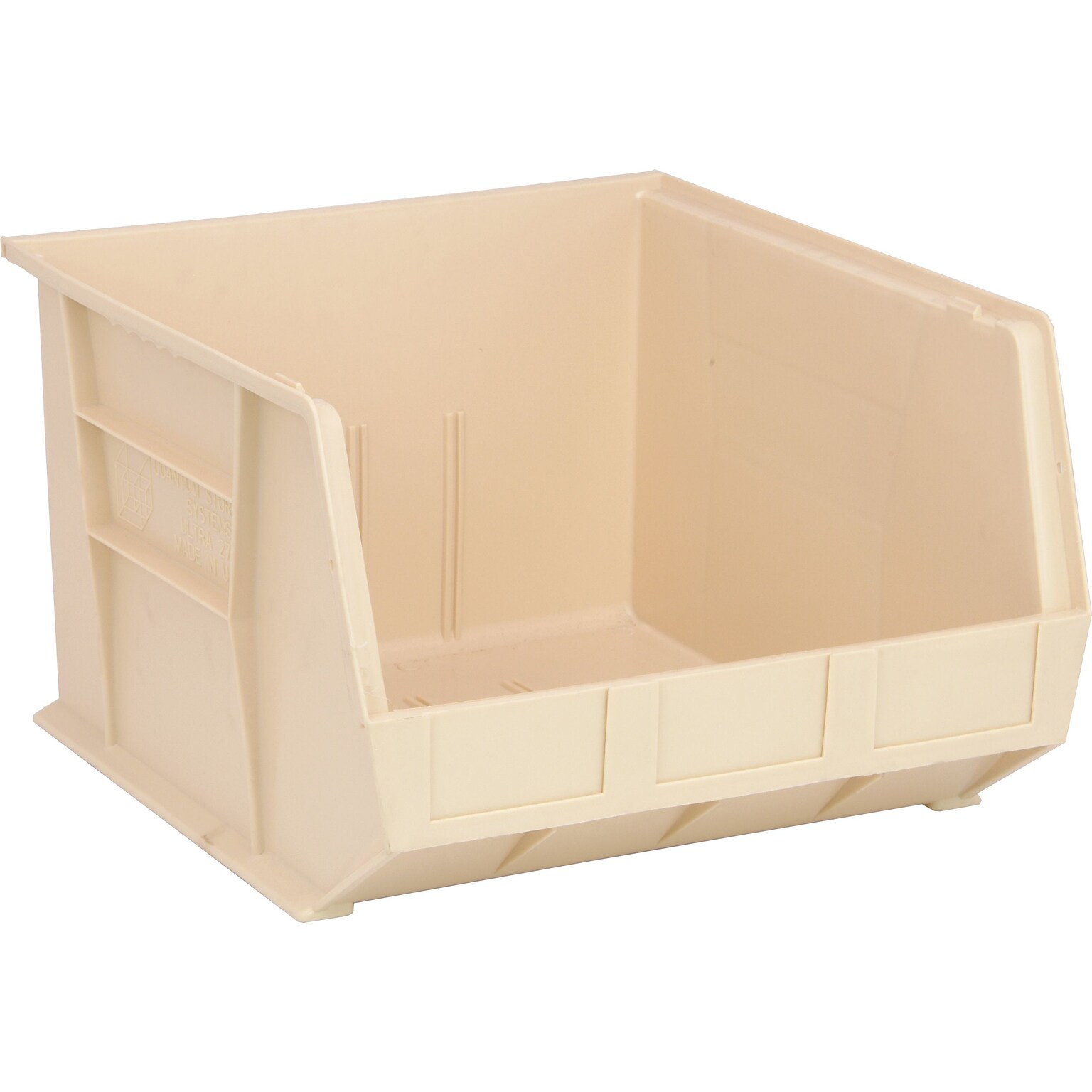 Quantum Storage Systems 18 x 16-1/2 x 11 Ultra Stack and Hang Bins, Ivory, 3/Carton (QUS270IVCS)