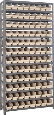 Quantum Storage Systems 12 x 36 x 75 Shelf Bin Unit, Ivory (1275-101-I)