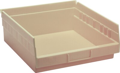 Quantum Storage Systems Economy Shelf Bins, 11-5/8 x 11-1/8 x 4, Ivory, 8/Ct (Qsb109-I)